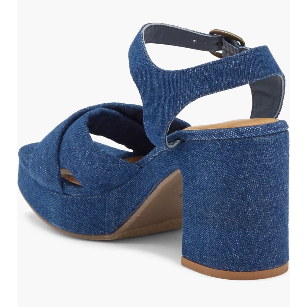🆕 Seychelles ‘Blessing’ Denim Platform Sandals - Picture 2 of 7